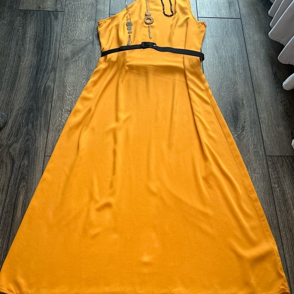 ANTONIO MELANI Orange Black One Shoulder Cocktail Dress - Picture 7 of 15